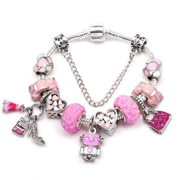 925 Fresh Dress Themed Decorative Pendant Bracelet - Picture 1 of 5